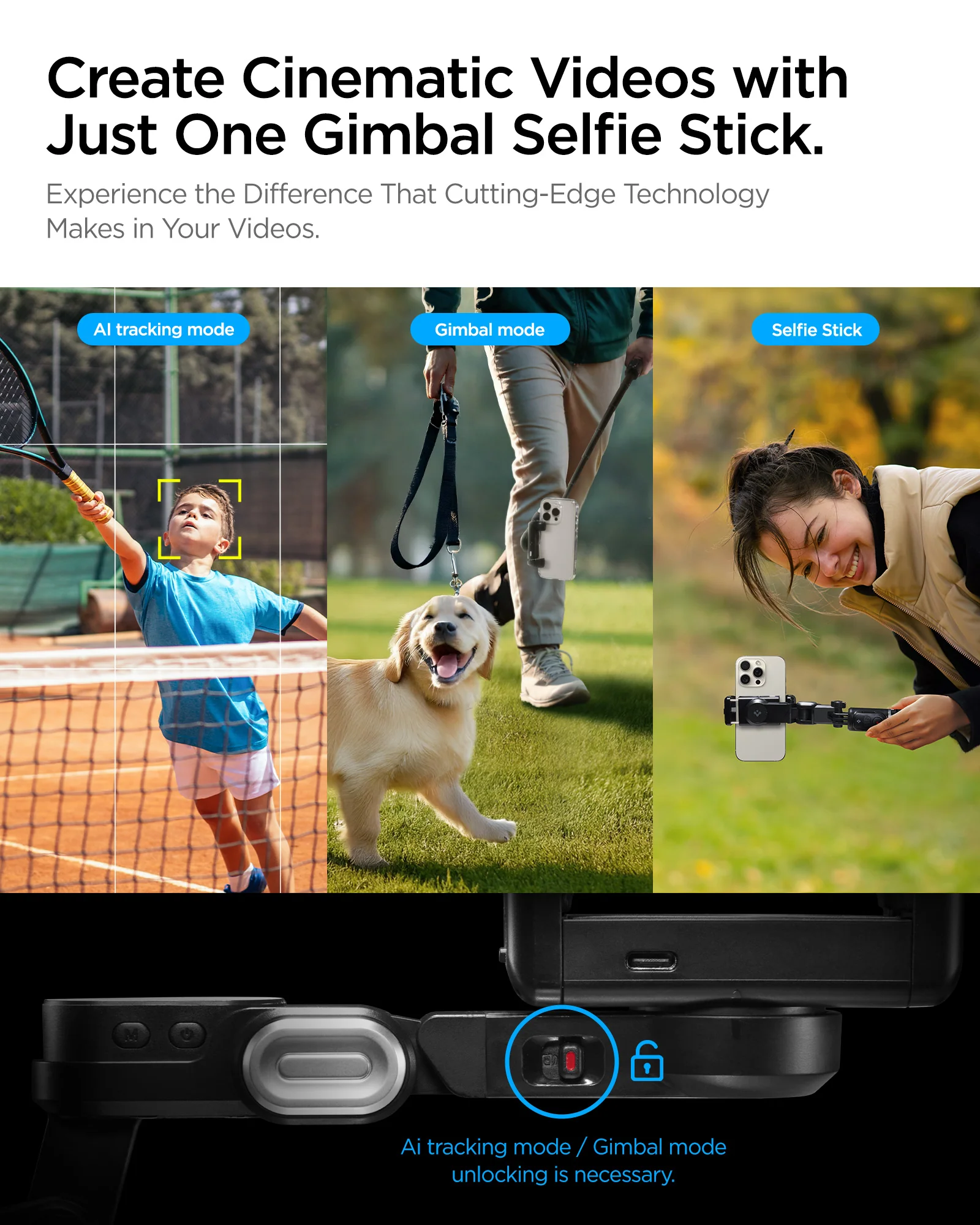 Gimbal Selfie Stick | S620W 9 Gimbal Selfie Stick | S620W