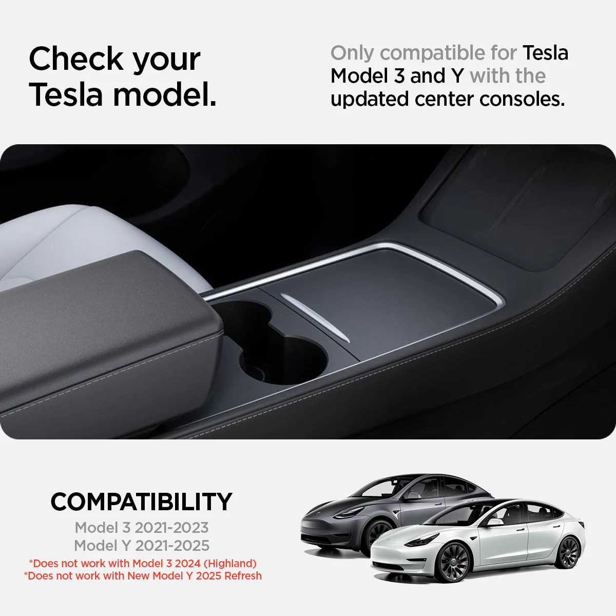 Tesla Series - Armrest Console Organizer Upper Tray | 2-Section 18 Tesla Series - Armrest Console Organizer Upper Tray | 2-Section