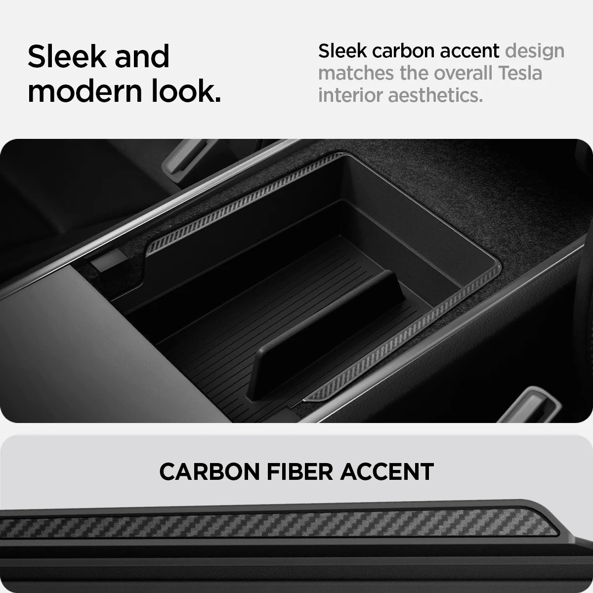 Tesla Series - Armrest Console Organizer Upper Tray | 2-Section 21 Tesla Series - Armrest Console Organizer Upper Tray | 2-Section