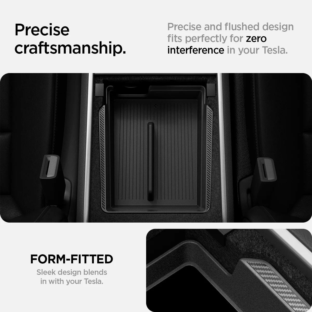 Tesla Series - Armrest Console Organizer Upper Tray | 2-Section 23 Tesla Series - Armrest Console Organizer Upper Tray | 2-Section