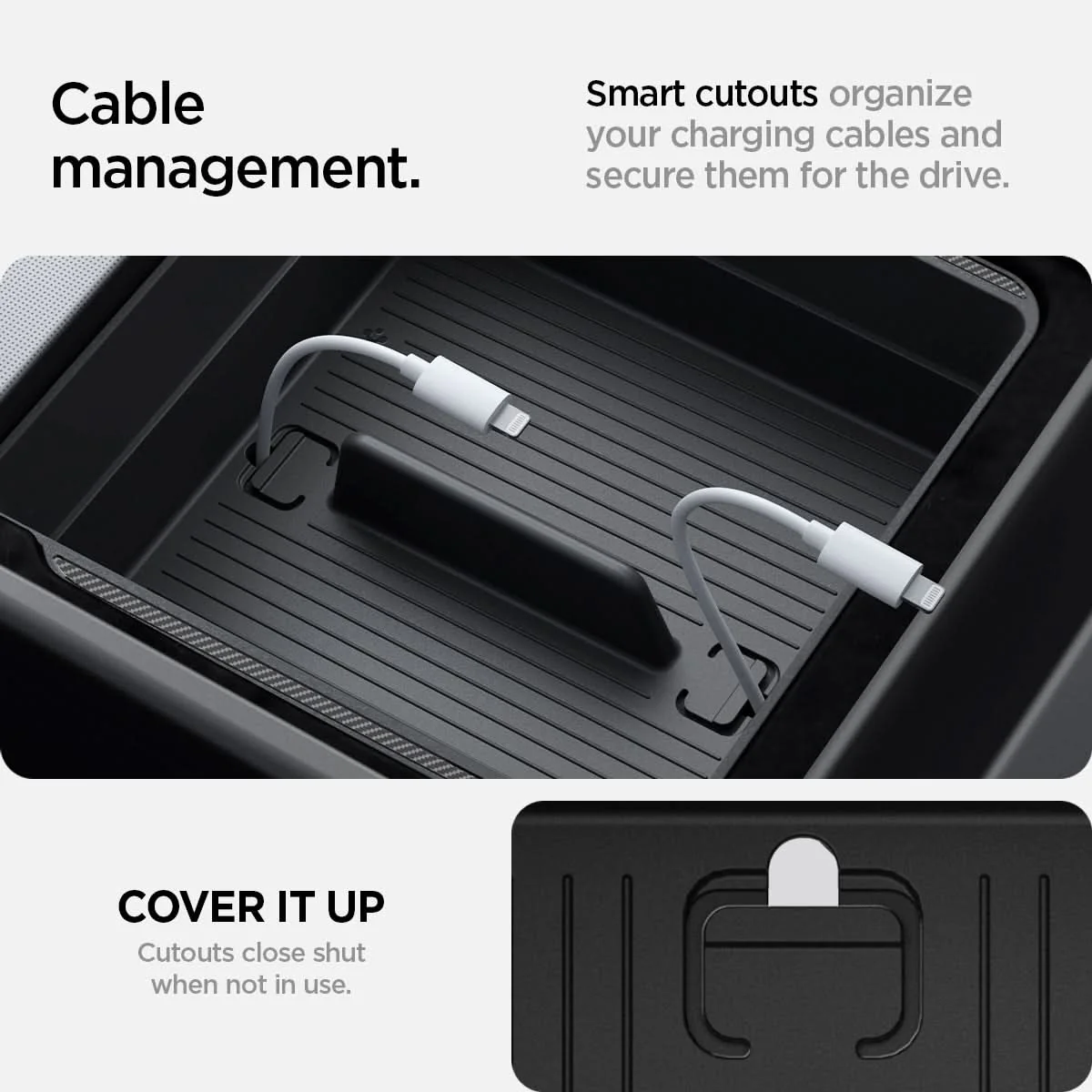 Tesla Series - Armrest Console Organizer Upper Tray | 2-Section 5 Tesla Series - Armrest Console Organizer Upper Tray | 2-Section