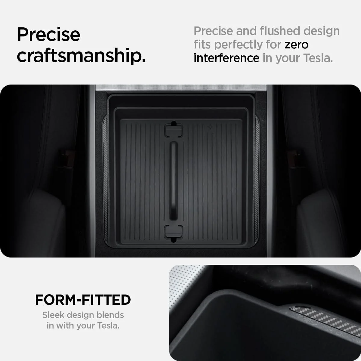 Tesla Series - Armrest Console Organizer Upper Tray | 2-Section 8 Tesla Series - Armrest Console Organizer Upper Tray | 2-Section