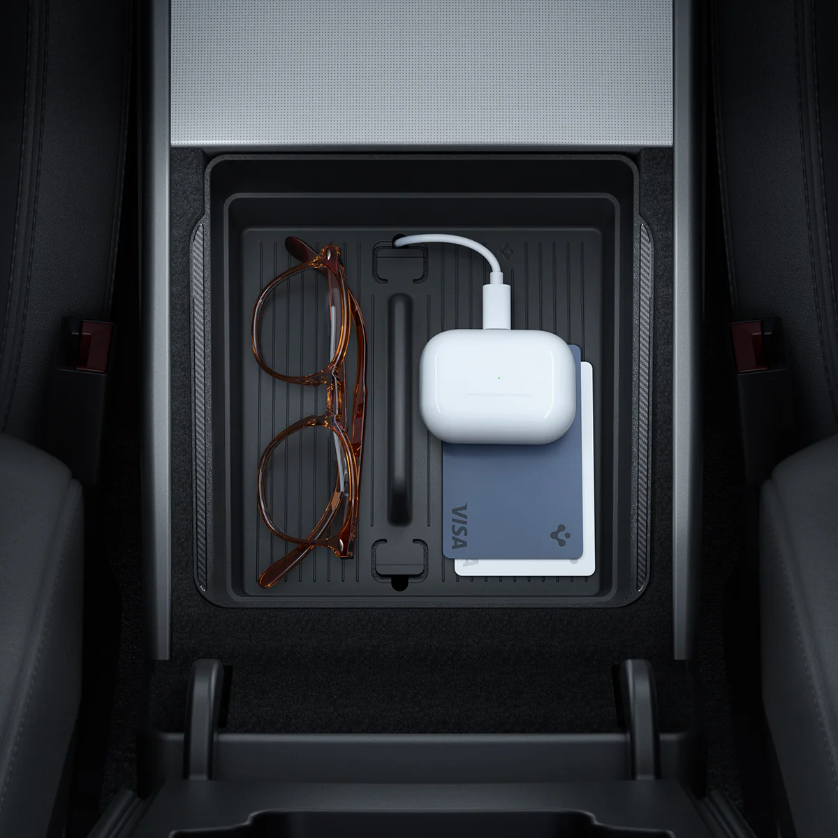 Tesla Series - Armrest Console Organizer Upper Tray | 2-Section 9 Tesla Series - Armrest Console Organizer Upper Tray | 2-Section