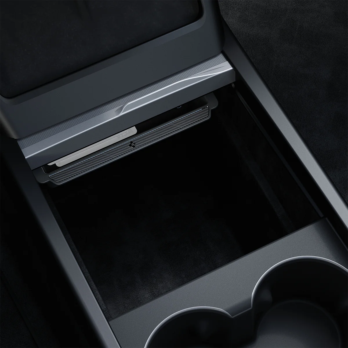 Tesla Series - Sliding Center Console Organizer Upper Tray | 2-Section 2 Tesla Series - Sliding Center Console Organizer Upper Tray | 2-Section