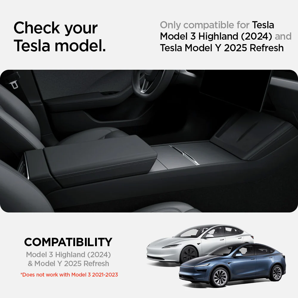 Tesla Series - Sliding Center Console Organizer Upper Tray | 2-Section 3 Tesla Series - Sliding Center Console Organizer Upper Tray | 2-Section