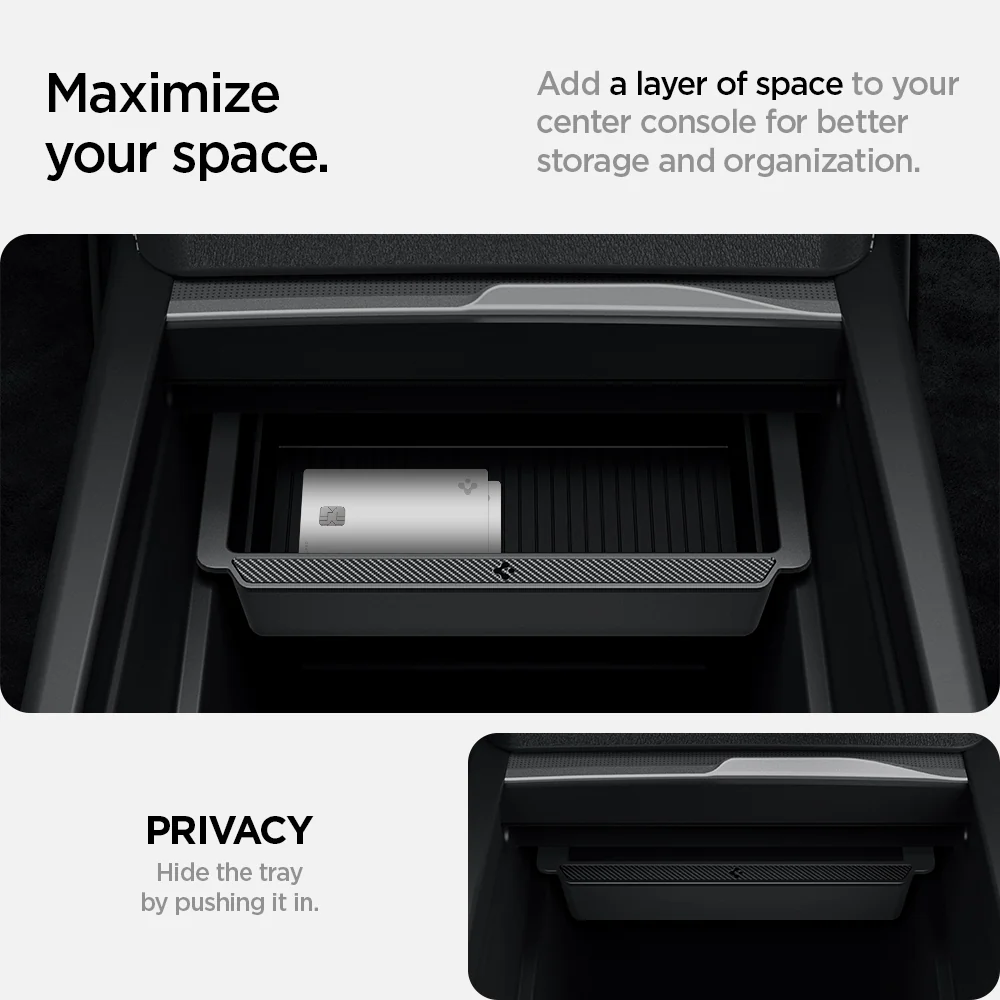 Tesla Series - Sliding Center Console Organizer Upper Tray | 2-Section 6 Tesla Series - Sliding Center Console Organizer Upper Tray | 2-Section