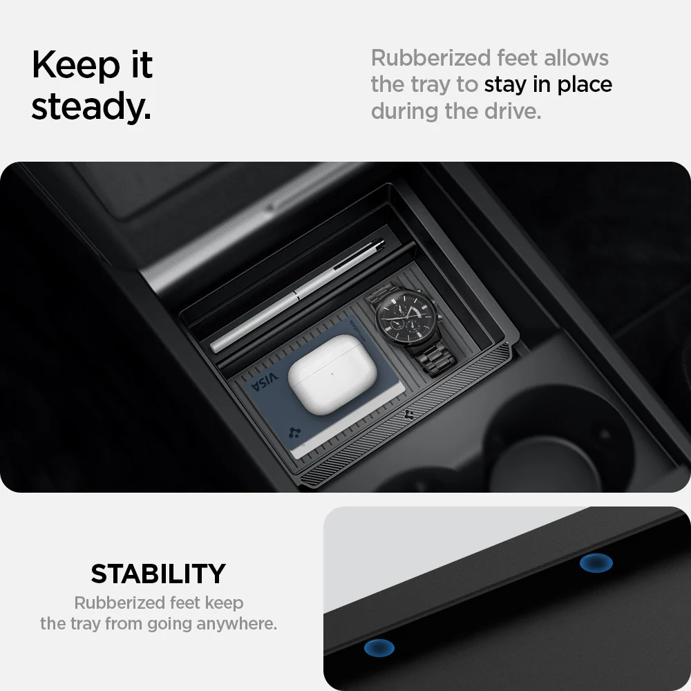 Tesla Series - Sliding Center Console Organizer Upper Tray | 2-Section 8 Tesla Series - Sliding Center Console Organizer Upper Tray | 2-Section