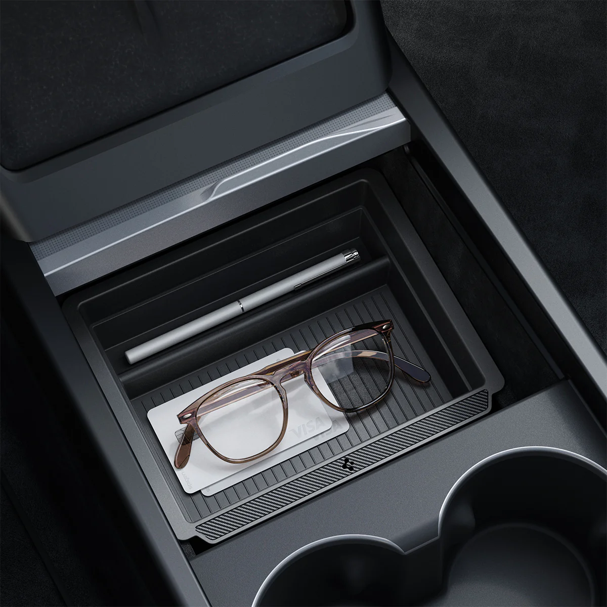 Tesla Series - Sliding Center Console Organizer Upper Tray | 2-Section 9 Tesla Series - Sliding Center Console Organizer Upper Tray | 2-Section