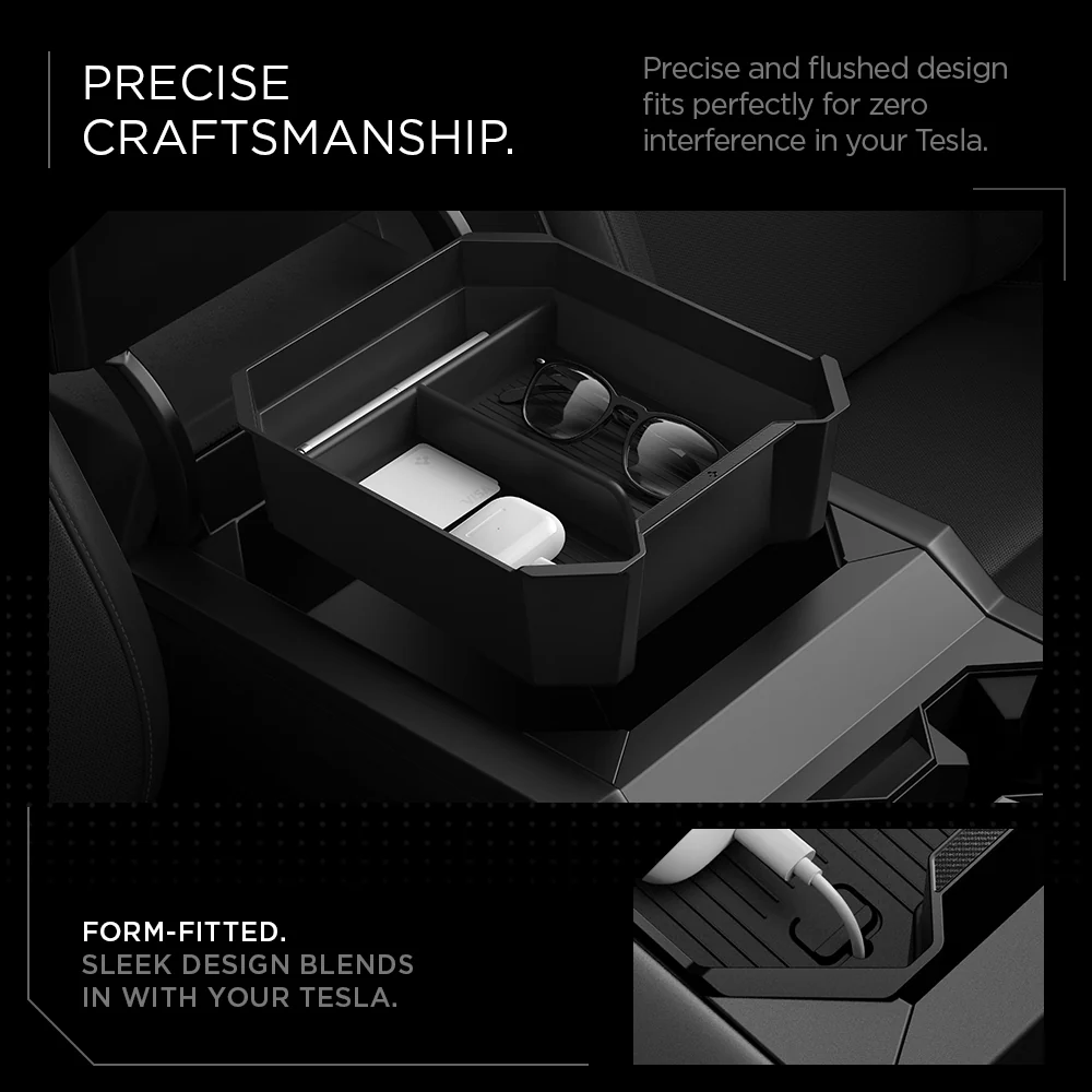 Tesla Series - Non-Slide Center Console Organizer | 3-Section 19 Tesla Series - Non-Slide Center Console Organizer | 3-Section