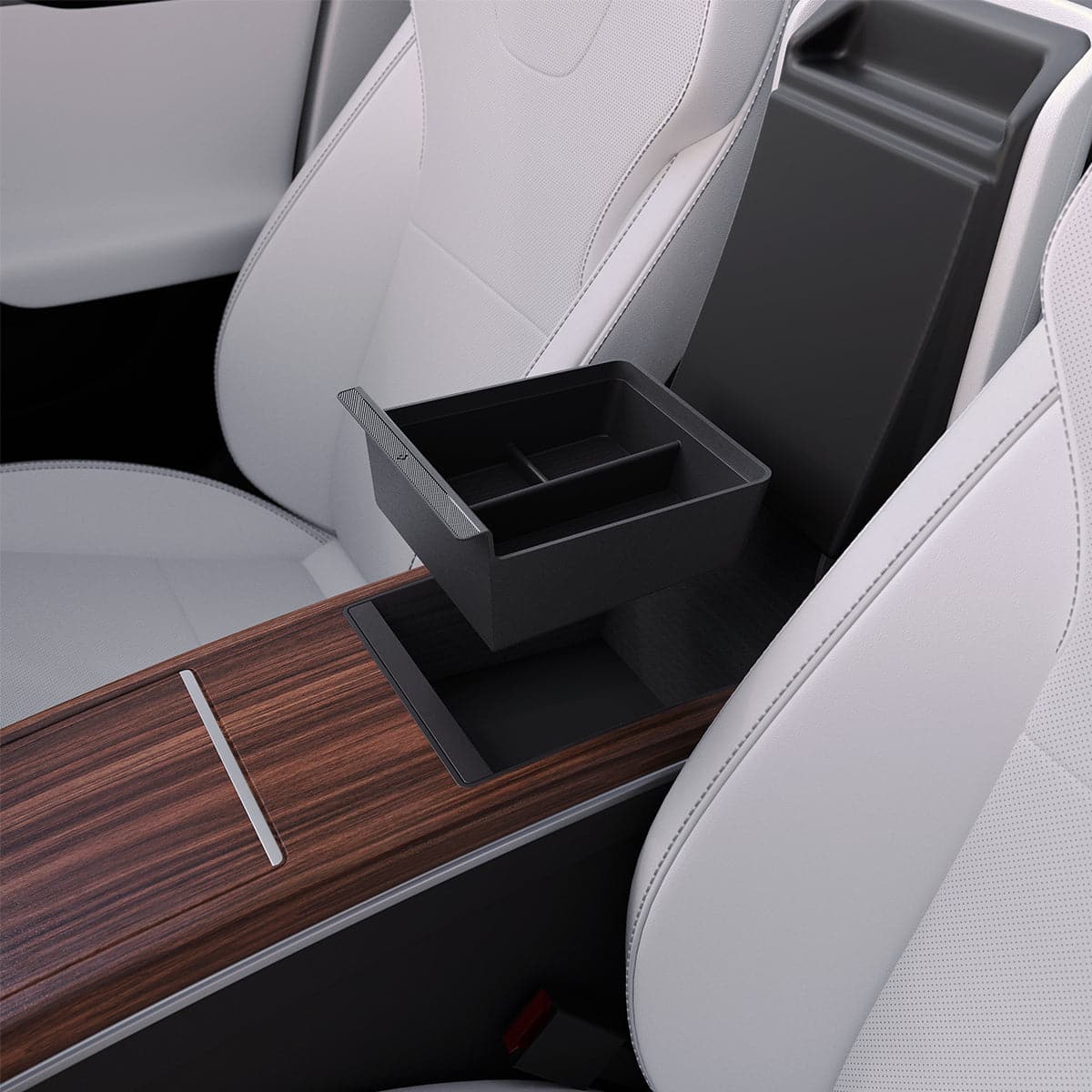 Tesla Series - Non-Slide Center Console Organizer | 3-Section 2 Tesla Series - Non-Slide Center Console Organizer | 3-Section