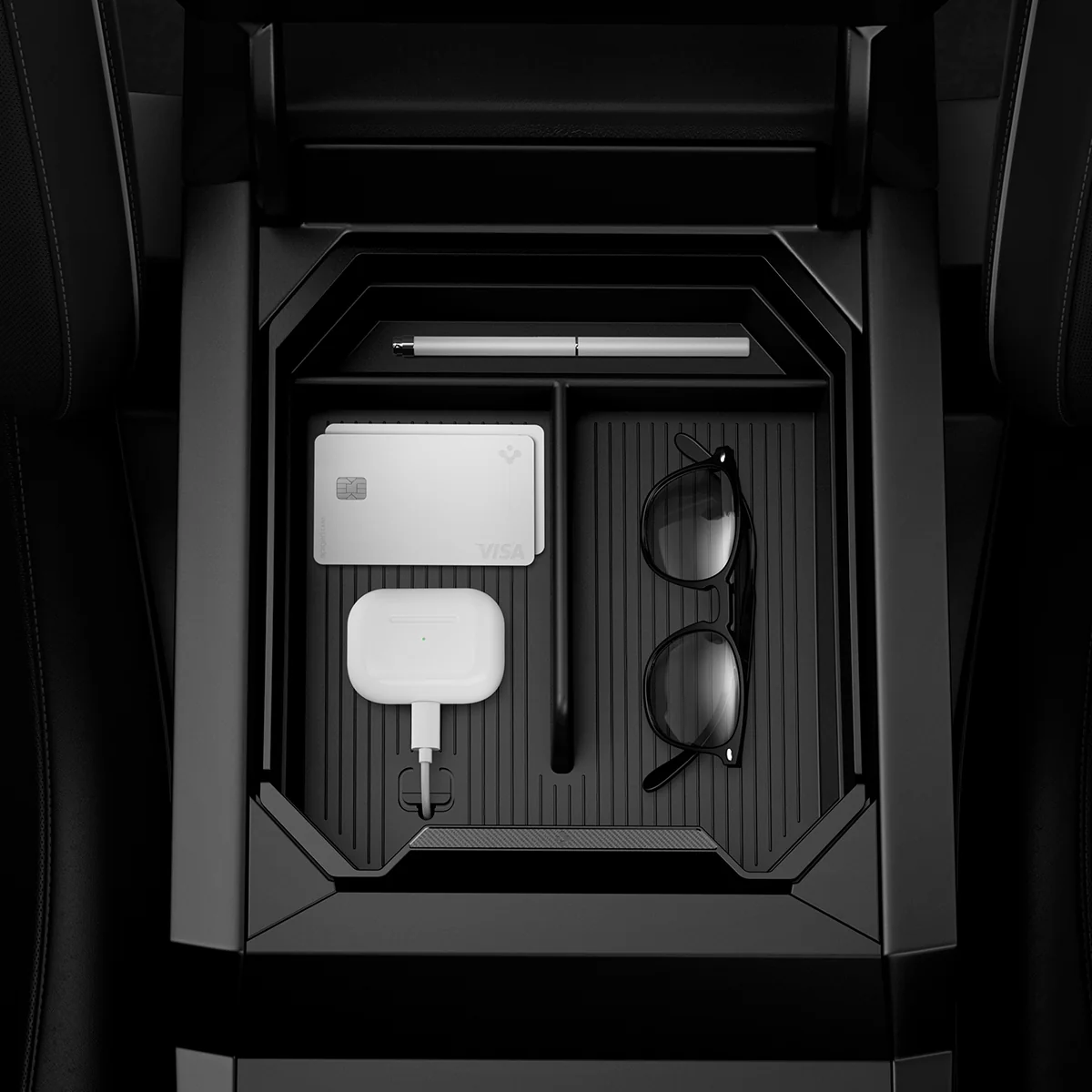 Tesla Series - Non-Slide Center Console Organizer | 3-Section 22 Tesla Series - Non-Slide Center Console Organizer | 3-Section