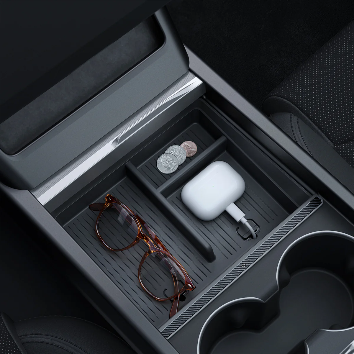 Tesla Series - Non-Slide Center Console Organizer | 3-Section 29 Tesla Series - Non-Slide Center Console Organizer | 3-Section