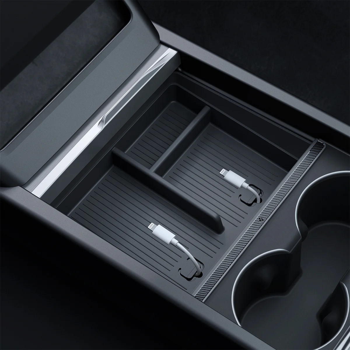 Tesla Series - Non-Slide Center Console Organizer | 3-Section 30 Tesla Series - Non-Slide Center Console Organizer | 3-Section