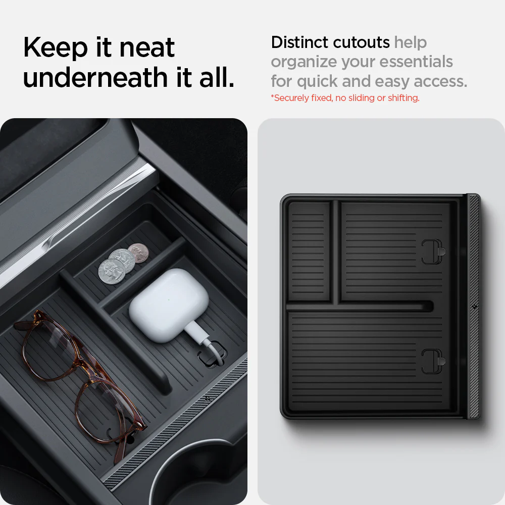 Tesla Series - Non-Slide Center Console Organizer | 3-Section 32 Tesla Series - Non-Slide Center Console Organizer | 3-Section