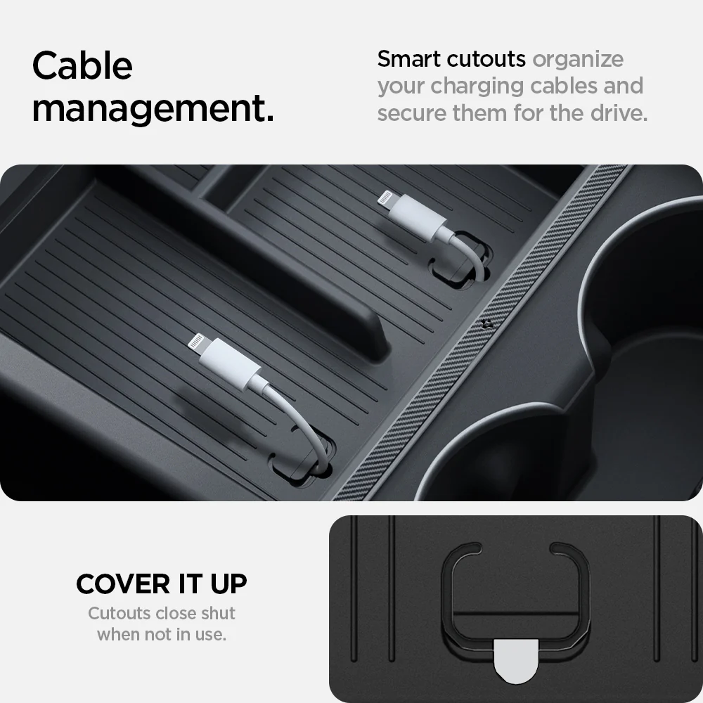 Tesla Series - Non-Slide Center Console Organizer | 3-Section 33 Tesla Series - Non-Slide Center Console Organizer | 3-Section