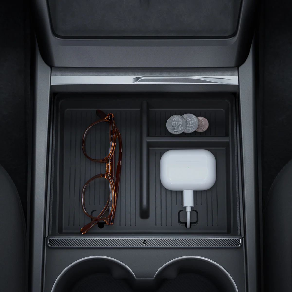 Tesla Series - Non-Slide Center Console Organizer | 3-Section 38 Tesla Series - Non-Slide Center Console Organizer | 3-Section