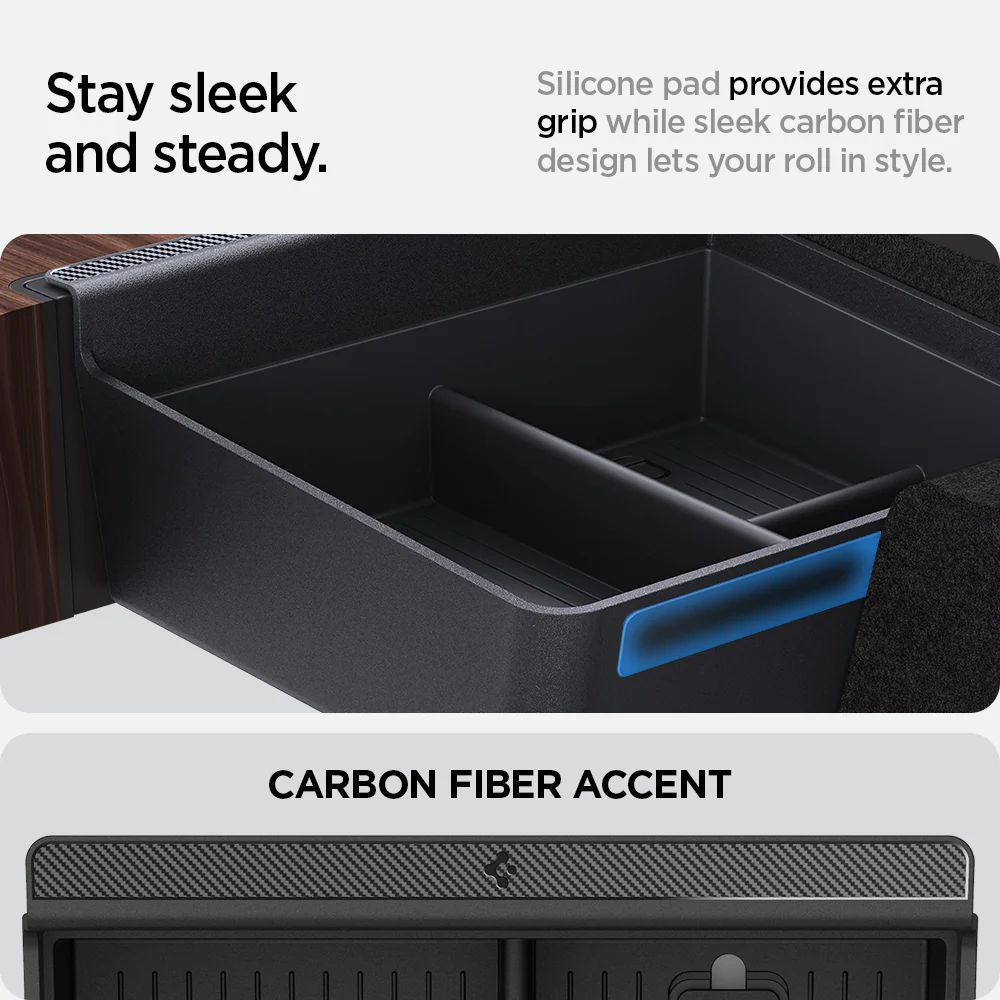 Tesla Series - Non-Slide Center Console Organizer | 3-Section 6 Tesla Series - Non-Slide Center Console Organizer | 3-Section
