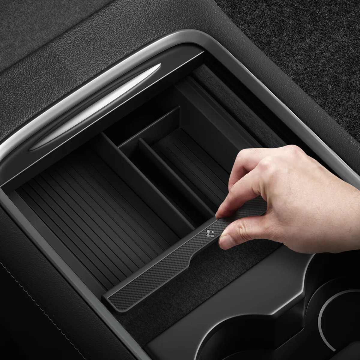 Tesla Series - Sliding Center Console Organizer Upper Tray | 4-Section 2 Tesla Series - Sliding Center Console Organizer Upper Tray | 4-Section