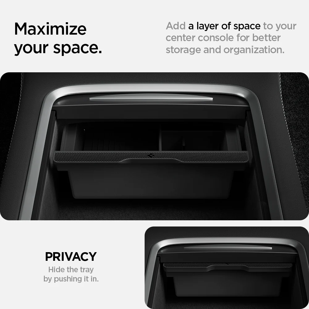 Tesla Series - Sliding Center Console Organizer Upper Tray | 4-Section 6 Tesla Series - Sliding Center Console Organizer Upper Tray | 4-Section