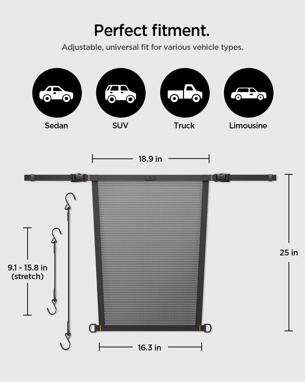 Pet Car Backseat Barrier | PS200 8 Pet Car Backseat Barrier | PS200