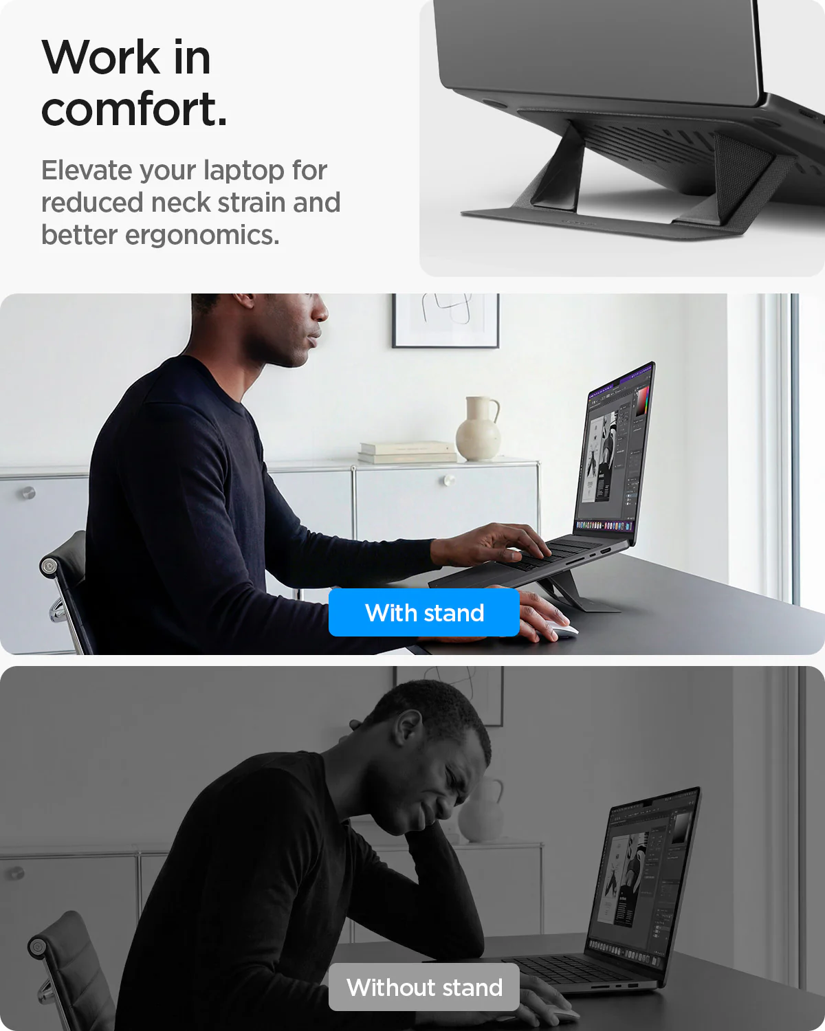 Slim Fold Laptop Stand | Non-Adhesive 25 Slim Fold Laptop Stand | Non-Adhesive