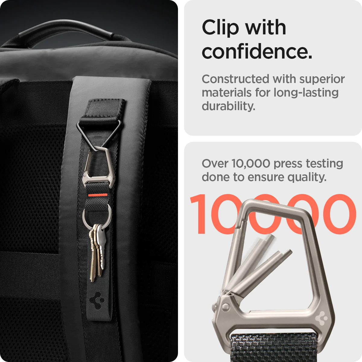 Carabiner Black Strap + Key Ring 11 Carabiner Black Strap + Key Ring