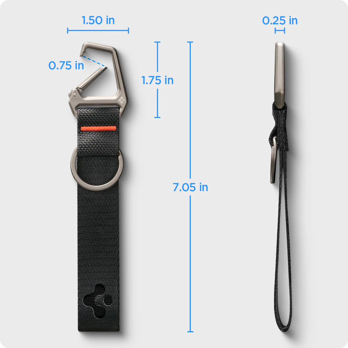 Carabiner Black Strap + Key Ring 13 Carabiner Black Strap + Key Ring