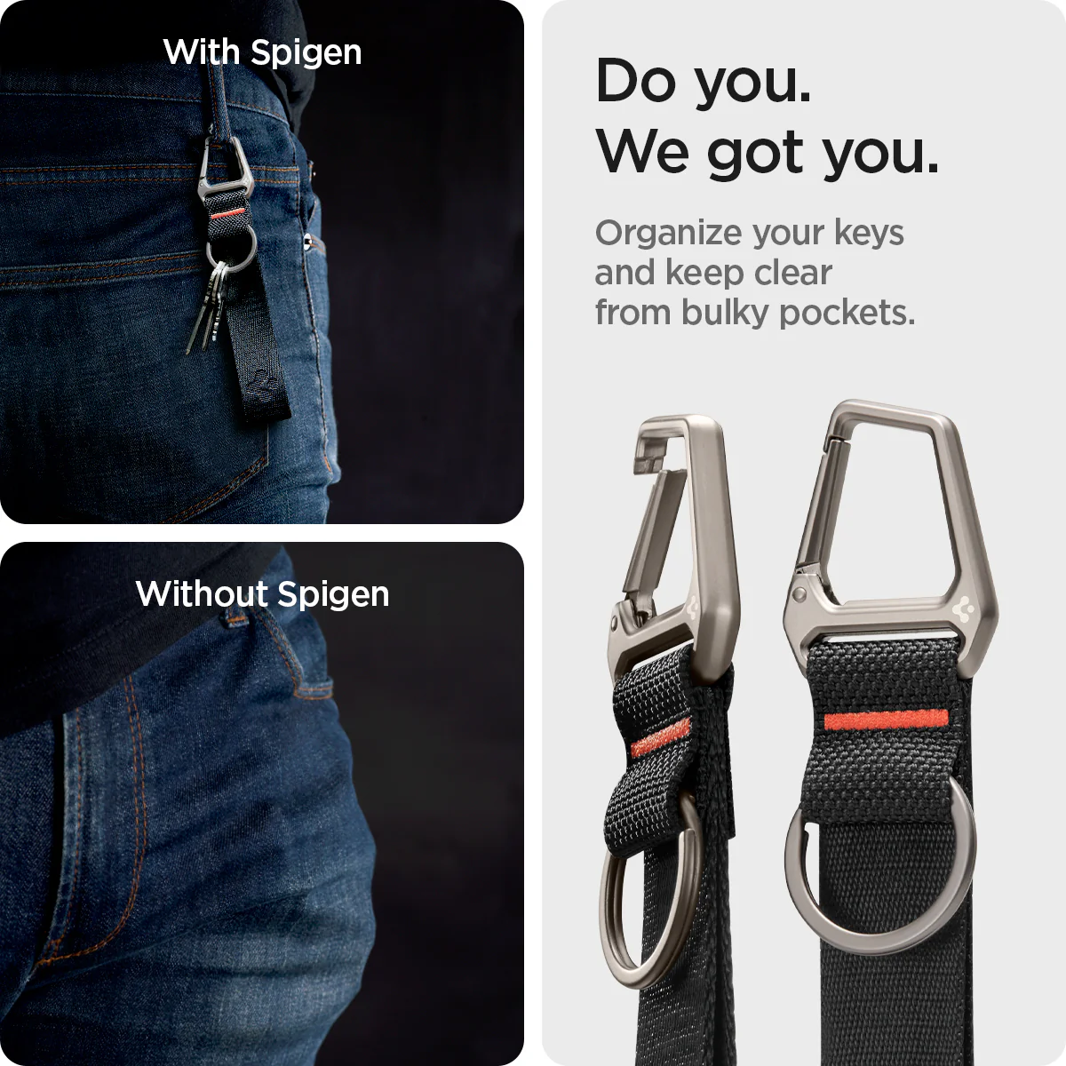 Carabiner Black Strap + Key Ring 15 Carabiner Black Strap + Key Ring